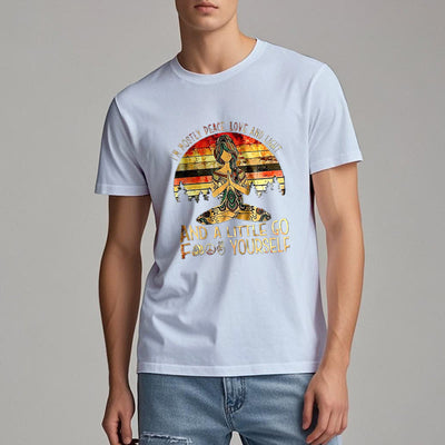Olivenorma T-Shirt mit Aufschrift „Mostly Peace“