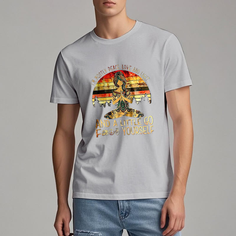 Olivenorma T-Shirt mit Aufschrift „Mostly Peace“