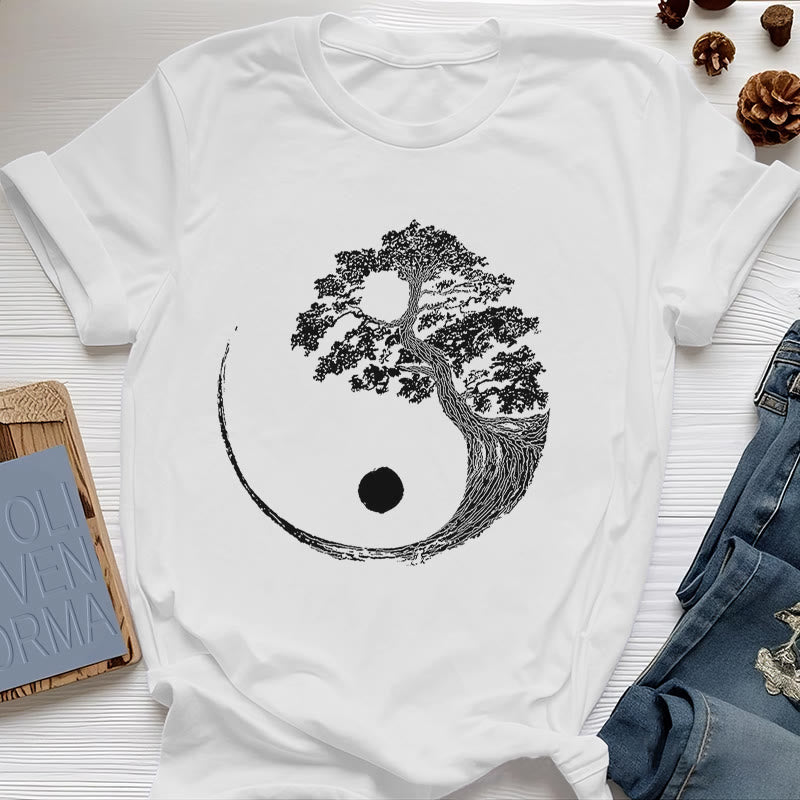 Olivenorma Yin Yang Bonsai Baum T-Shirt