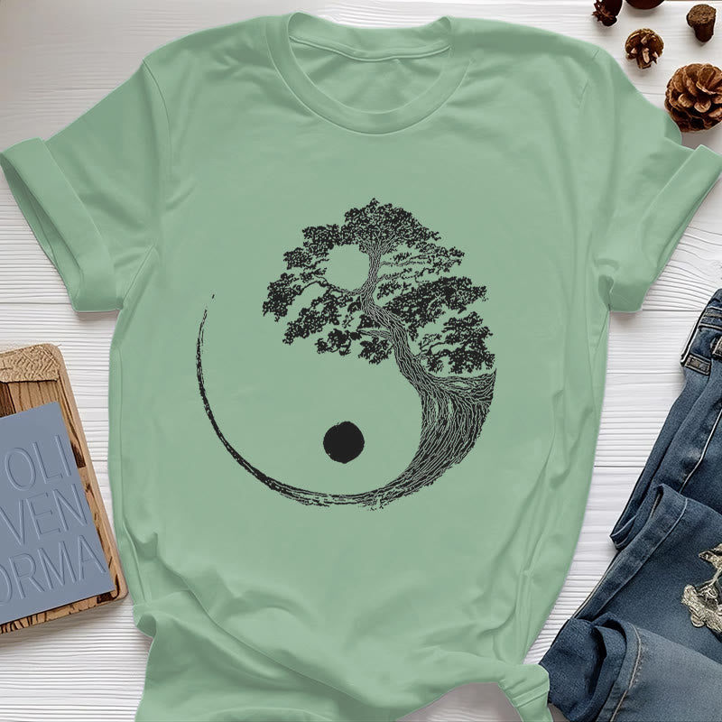 Olivenorma Yin Yang Bonsai Baum T-Shirt