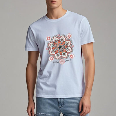 Olivenorma Meditation Evil Eye Slogan Design T-Shirt
