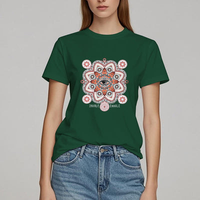 Olivenorma Meditation Evil Eye Slogan Design T-Shirt