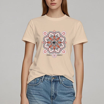 Olivenorma Meditation Evil Eye Slogan Design T-Shirt