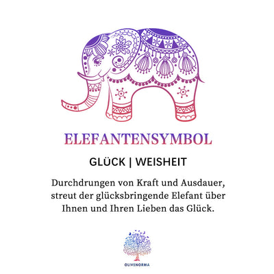 Olivenorma T-Shirt aus Baumwolle mit buntem Lotus-Elefanten-Aufdruck