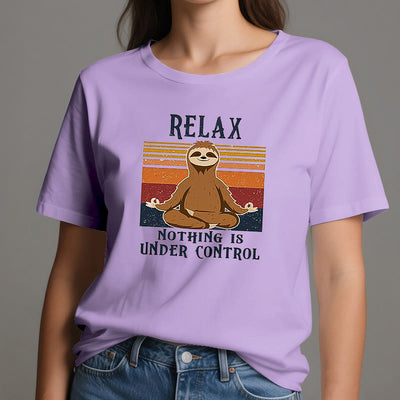 Olivenorma – Entspanntes Retro-Baumwoll-T-Shirt mit Faultier-Motiv