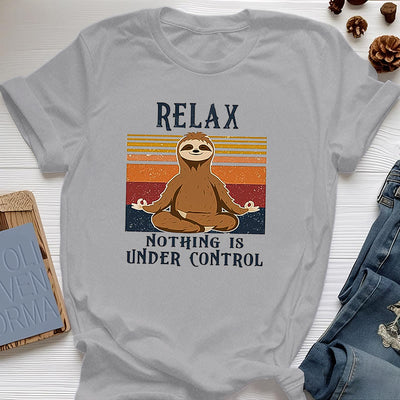Olivenorma – Entspanntes Retro-Baumwoll-T-Shirt mit Faultier-Motiv