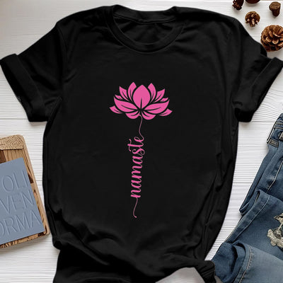 Olivenorma Namaste Lotus Yoga Baumwoll-T-Shirt