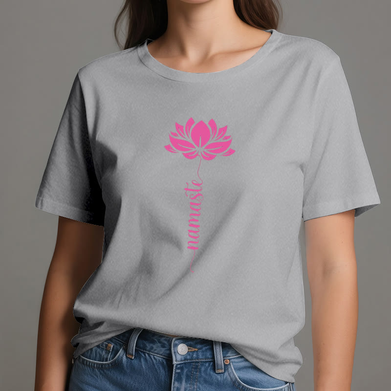 Olivenorma Namaste Lotus Yoga Baumwoll-T-Shirt