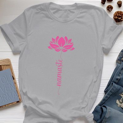 Olivenorma Namaste Lotus Yoga Baumwoll-T-Shirt