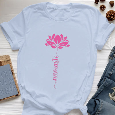 Olivenorma Namaste Lotus Yoga Baumwoll-T-Shirt