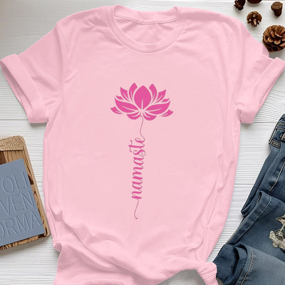 Olivenorma Namaste Lotus Yoga Baumwoll-T-Shirt