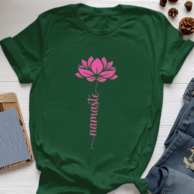Olivenorma Namaste Lotus Yoga Baumwoll-T-Shirt