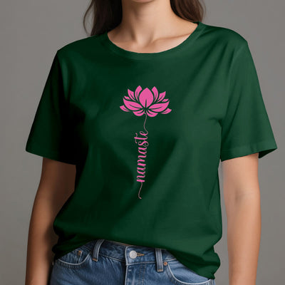 Olivenorma Namaste Lotus Yoga Baumwoll-T-Shirt