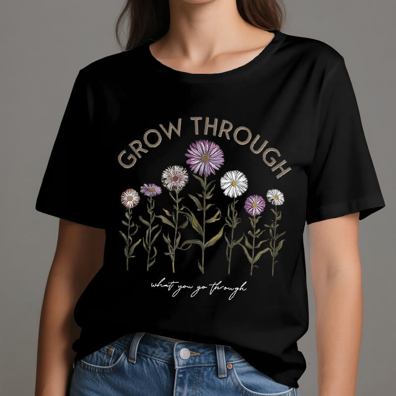 Olivenorma – T-Shirt mit Blumenmuster