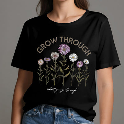 Olivenorma – T-Shirt mit Blumenmuster