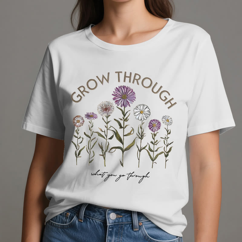 Olivenorma – T-Shirt mit Blumenmuster