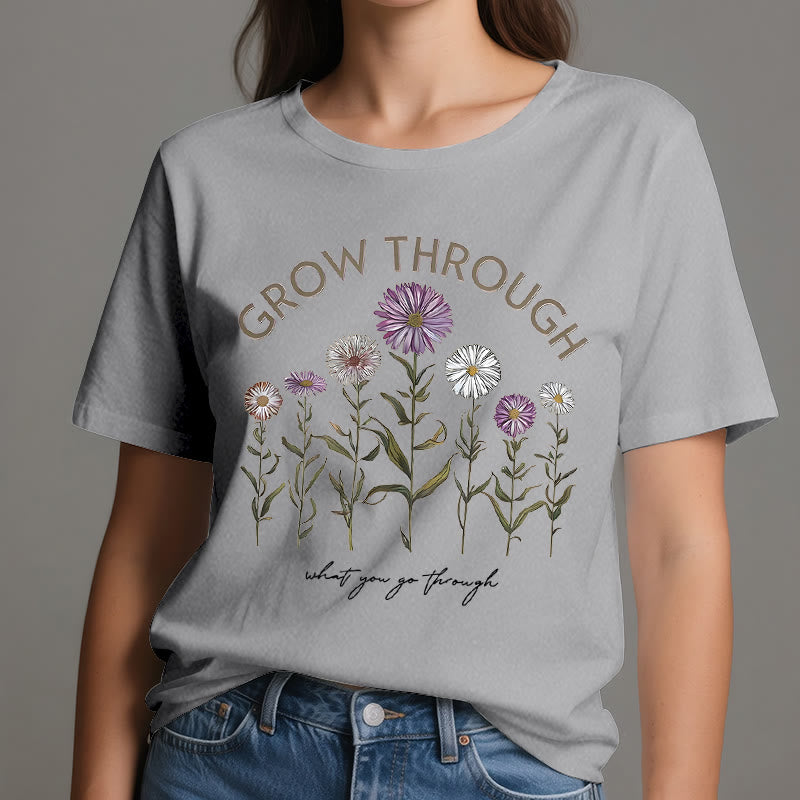 Olivenorma – T-Shirt mit Blumenmuster