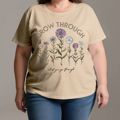 Olivenorma – T-Shirt mit Blumenmuster