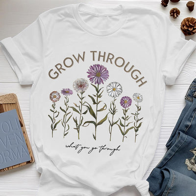 Olivenorma – T-Shirt mit Blumenmuster