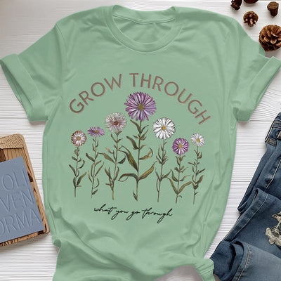 Olivenorma – T-Shirt mit Blumenmuster