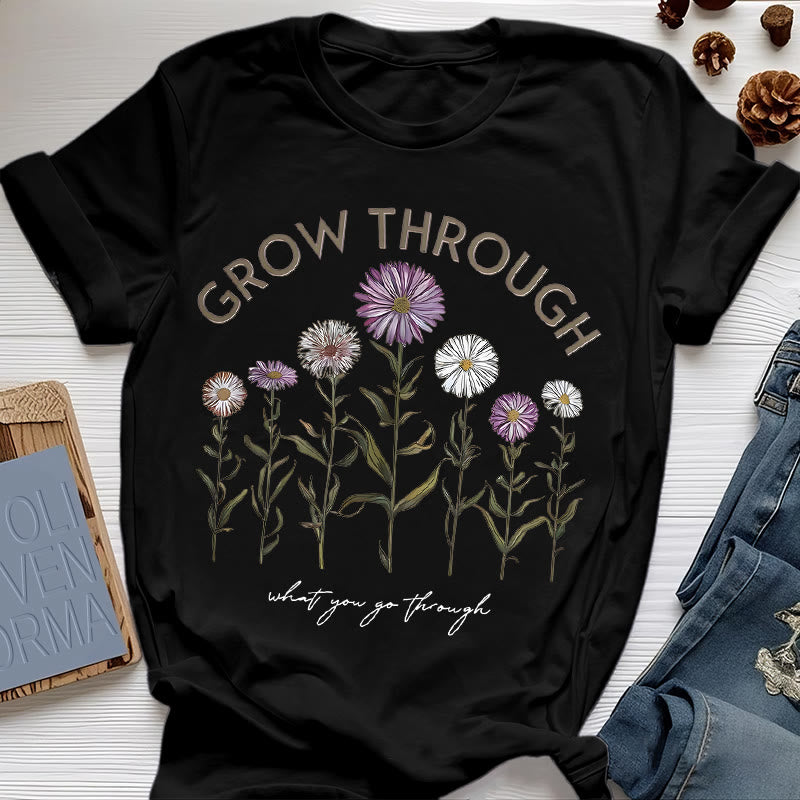 Olivenorma – T-Shirt mit Blumenmuster