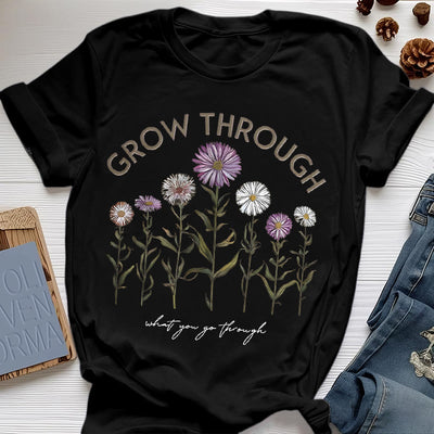 Olivenorma – T-Shirt mit Blumenmuster