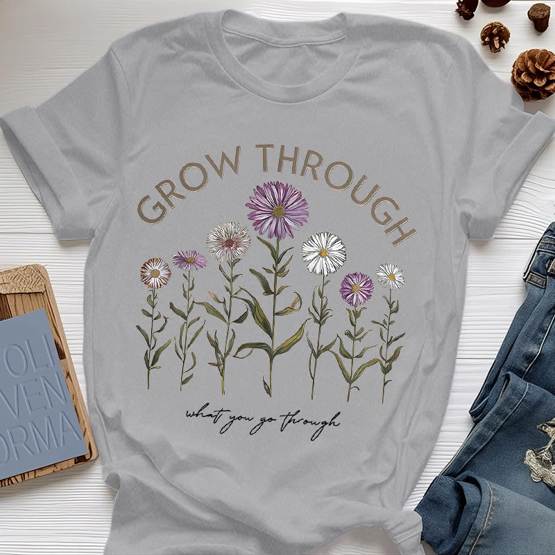 Olivenorma – T-Shirt mit Blumenmuster