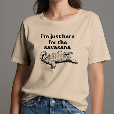 Olivenorma Faultier Yoga Ich bin nur hier für Savasana T-Shirt