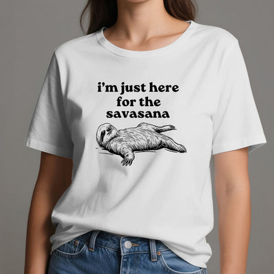 Olivenorma Faultier Yoga Ich bin nur hier für Savasana T-Shirt