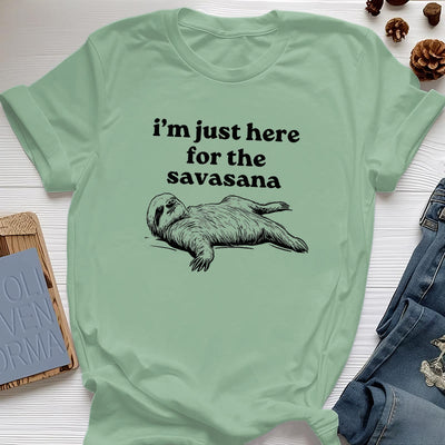 Olivenorma Faultier Yoga Ich bin nur hier für Savasana T-Shirt