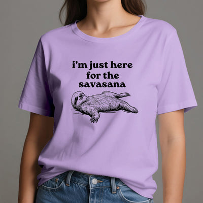 Olivenorma Faultier Yoga Ich bin nur hier für Savasana T-Shirt