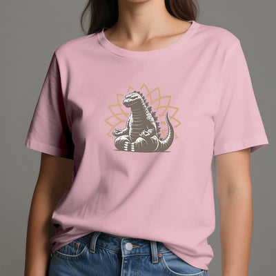 Olivenorma Lustiges Dinosaurier-Yoga-Meditations-T-Shirt
