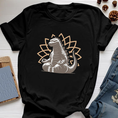 Olivenorma Lustiges Dinosaurier-Yoga-Meditations-T-Shirt