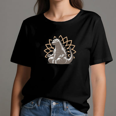 Olivenorma Lustiges Dinosaurier-Yoga-Meditations-T-Shirt