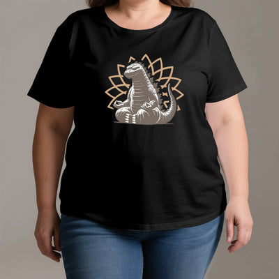 Olivenorma Lustiges Dinosaurier-Yoga-Meditations-T-Shirt