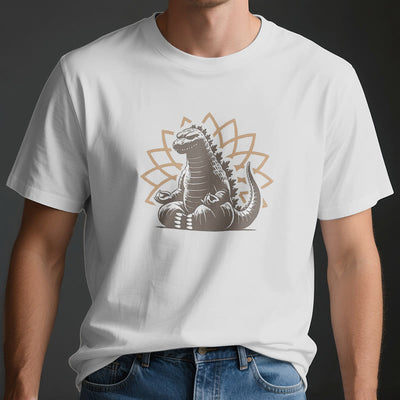 Olivenorma Lustiges Dinosaurier-Yoga-Meditations-T-Shirt