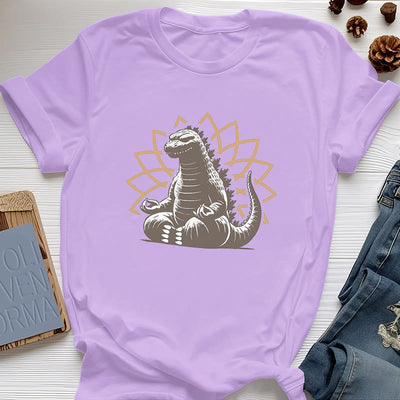 Olivenorma Lustiges Dinosaurier-Yoga-Meditations-T-Shirt