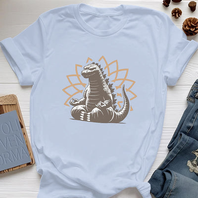 Olivenorma Lustiges Dinosaurier-Yoga-Meditations-T-Shirt