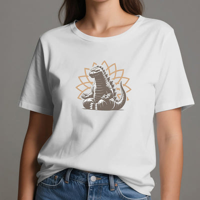 Olivenorma Lustiges Dinosaurier-Yoga-Meditations-T-Shirt