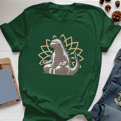 Olivenorma Lustiges Dinosaurier-Yoga-Meditations-T-Shirt