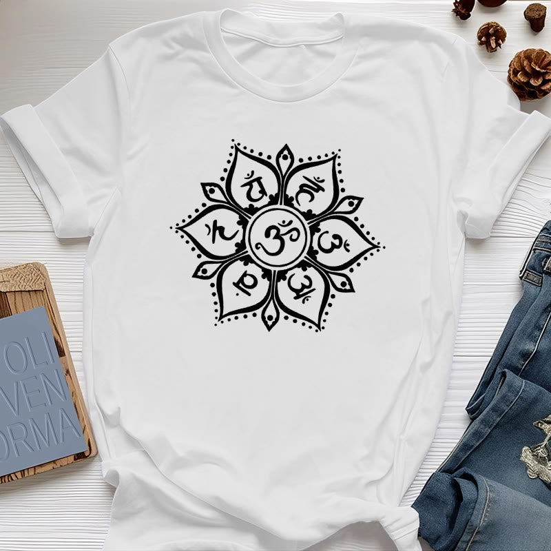 Olivenorma Sieben Chakra-Symbole T-Shirt