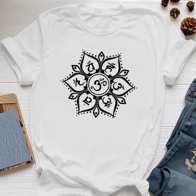Olivenorma Sieben Chakra-Symbole T-Shirt