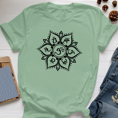 Olivenorma Sieben Chakra-Symbole T-Shirt