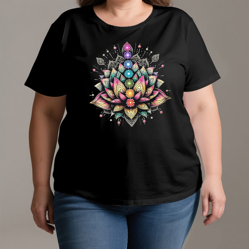 Olivenorma Chakra Lotusblume Yoga Meditation T-Shirt