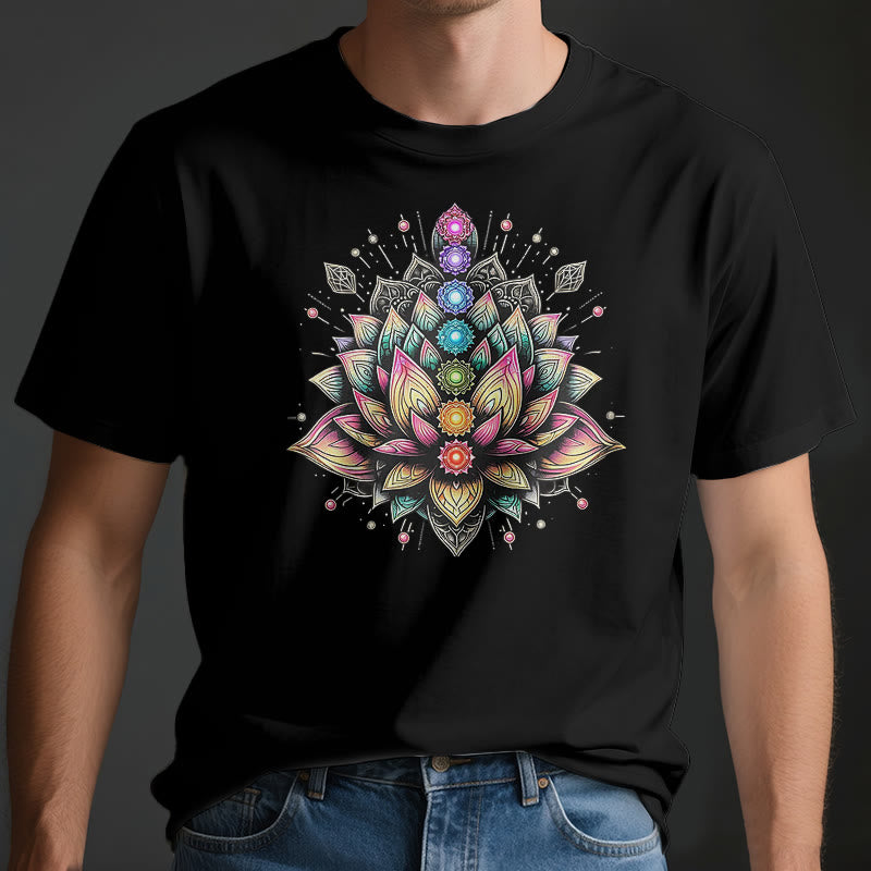 Olivenorma Chakra Lotusblume Yoga Meditation T-Shirt