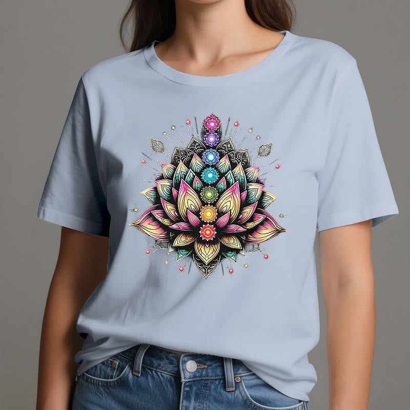 Olivenorma Chakra Lotusblume Yoga Meditation T-Shirt