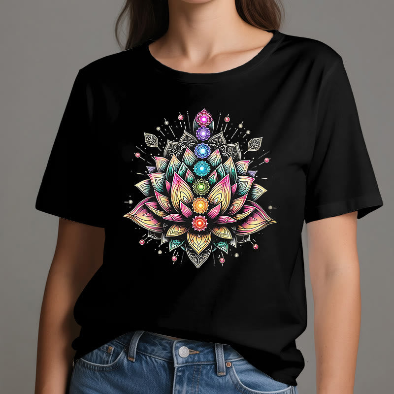 Olivenorma Chakra Lotusblume Yoga Meditation T-Shirt