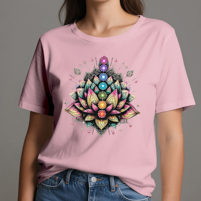 Olivenorma Chakra Lotusblume Yoga Meditation T-Shirt