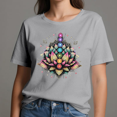 Olivenorma Chakra Lotusblume Yoga Meditation T-Shirt