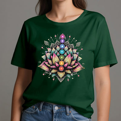 Olivenorma Chakra Lotusblume Yoga Meditation T-Shirt